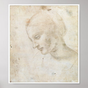 Voorlopige tekening voor de "Litta Madonna" Poster