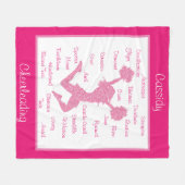 Voorlopige termen Typografie Pink Fleece Blanket Deken (Voorkant (Horizontaal))