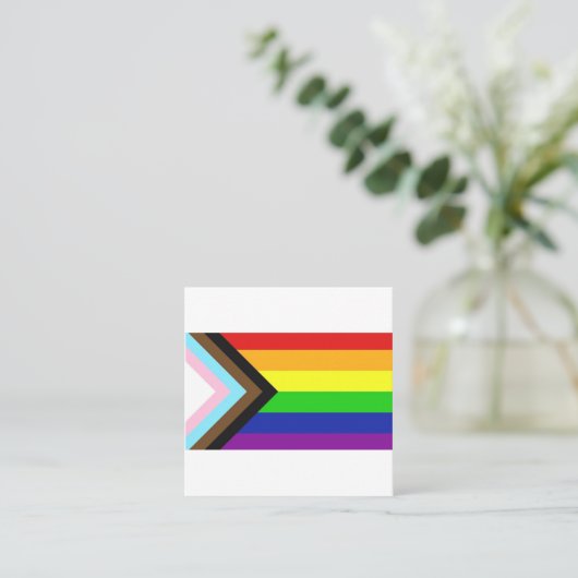 Voorlopige vlag vierkante visitekaartje (Staand voorkant)