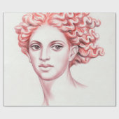 Voorlopige vrouwelijke hoofdvoorraadillustratie cadeaupapier (Vlak)