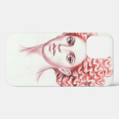 Voorlopige vrouwelijke hoofdvoorraadillustratie Case-Mate iPhone case (Achterkant (horizontaal))