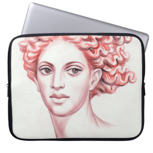 Voorlopige vrouwelijke hoofdvoorraadillustratie laptop sleeve
