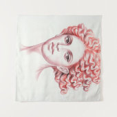 Voorlopige vrouwelijke hoofdvoorraadillustratie wandkleed (Voorkant (horizontaal))