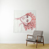 Voorlopige vrouwelijke hoofdvoorraadillustratie wandkleed (In Situ (horizontaal))