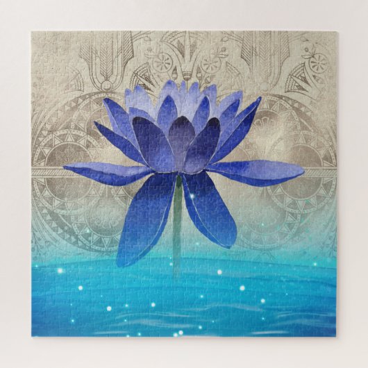 Voormalig Egypt Styled Magic Blue Lotus Flower Pos Legpuzzel (Verticaal)