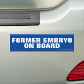 Voormalig Embryo aan boord Bumpersticker (Op auto)
