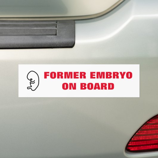 Voormalig Embryo aan boord van Bumpersticker (Op auto)