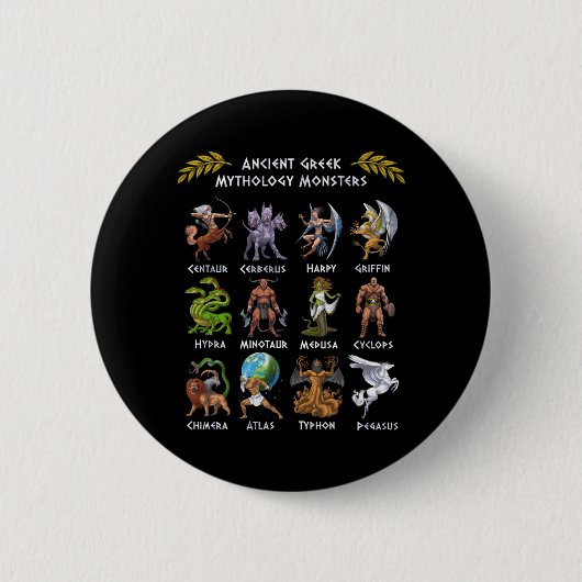 Voormalig Greek Mythology Monsters Ronde Button 5,7 Cm (Voorkant)