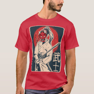 Voormalig Japanese Hannya Mask Samurai Katana Swor T-shirt