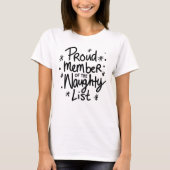 Voormalig lid van de Naughty List, kerstmis T-shirt (Voorkant)