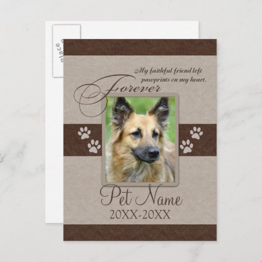 Voormalig liefhebbende sympathie van het Pet Aankondigingskaart (Voorkant / Achterkant)