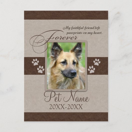 Voormalig liefhebbende sympathie van het Pet Aankondigingskaart (Voorkant)