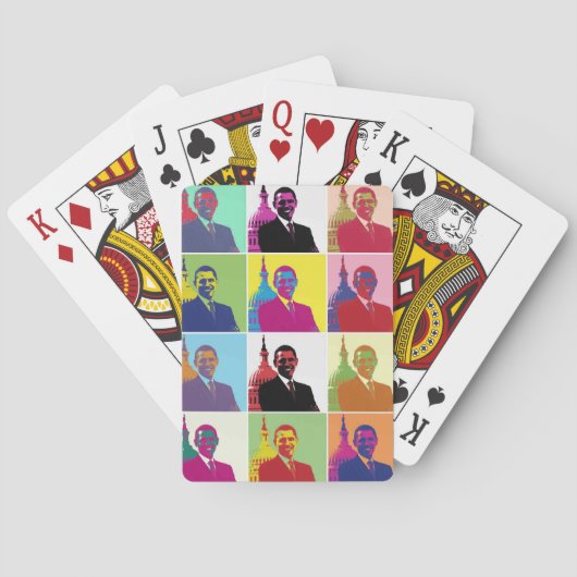 Voormalig President Barack Obama Pop Art Pokerkaarten (Achterkant)