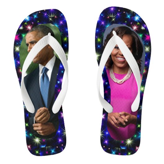 VOORMALIG PRESIDENT OBAMA EN MICHELLE TEENSLIPPERS (Voetbed)