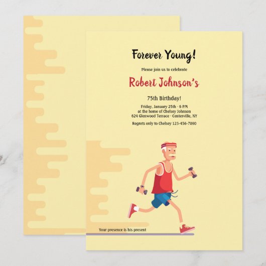 Voormalige jonge seniorenburger - uitnodiging op z (Voorkant / Achterkant)