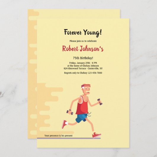 Voormalige jonge seniorenburger - uitnodiging op z (Voorkant / Achterkant)