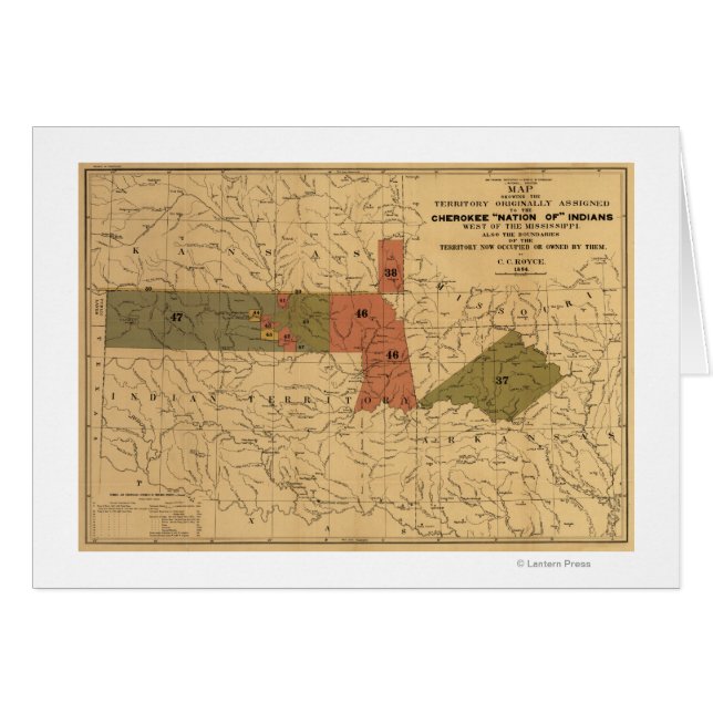 Voormalige limieten van Cherokee "Nation of" India (Voorkant Horizontaal)