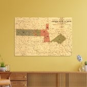 Voormalige limieten van Cherokee "Nation of" India Canvas Afdruk (Insitu (Woonkamer))