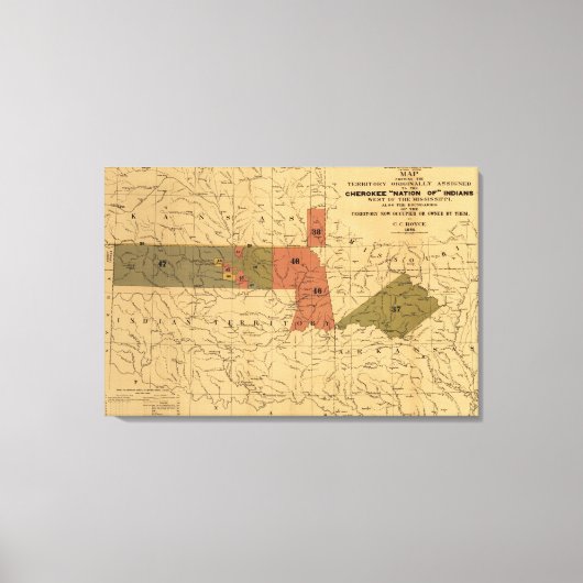 Voormalige limieten van Cherokee "Nation of" India Canvas Afdruk (Voorkant)