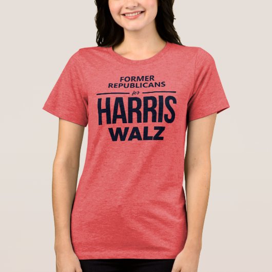 Voormalige Republikeinen voor Harris Walz Tri-Blend Shirt (Voorkant)