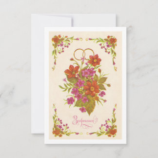 Voormalige Sovjet-uitnodiging voor de bruiloft RSVP Kaartje