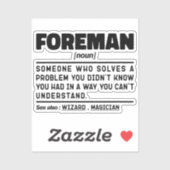 Voorman Zelfstandig naamwoord Definitie Profession Sticker (Vel)