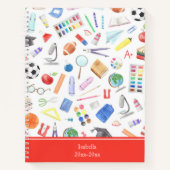 Voornaam aangepast schoolpatroon notitieboek (Voorkant)