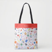 Voornaam aangepast schoolpatroon tote bag (Voorkant)