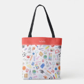 Voornaam aangepast schoolpatroon tote bag (Achterkant)