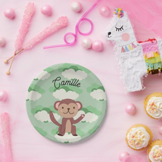 Voornaam aap papieren bordje (Feest)