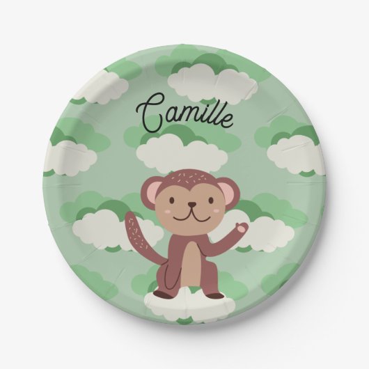 Voornaam aap papieren bordje (Voorkant)