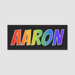 Voornaam "AARON": Fun Rainbow-kleuren Naamplaatje