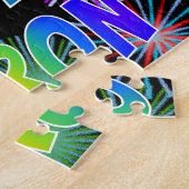 Voornaam "AARON", geun "HAPPY BIRTHDAY" Legpuzzel (Zijkant)