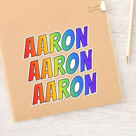 Voornaam "AARON" w / Fun Rainbow Coloring Sticker (Notitieboek)