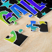 Voornaam "ABIGAIL", geun "HAPPY BIRTHDAY" Legpuzzel (Zijkant)