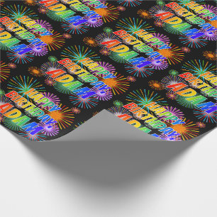 Voornaam "ADAM", afgekort "HAPPY BIRTHDAY" Cadeaupapier