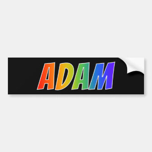 Voornaam "ADAM": Fun Rainbow-kleuren Bumpersticker