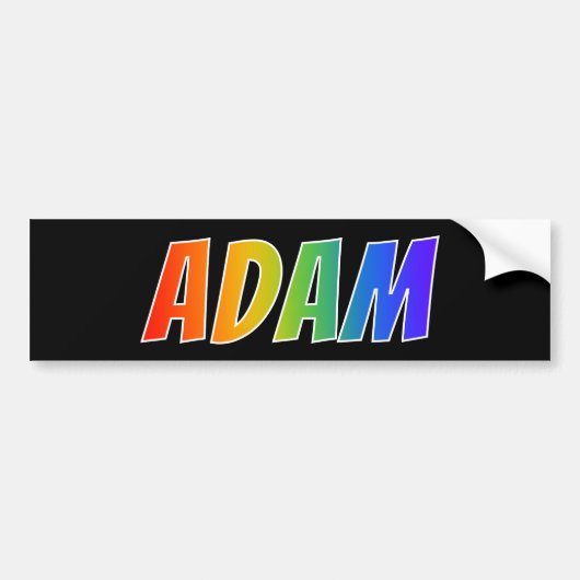 Voornaam "ADAM": Fun Rainbow-kleuren Bumpersticker (Voorkant)