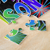 Voornaam "ADDISON", geun "HAPPY BIRTHDAY" Legpuzzel (Zijkant)