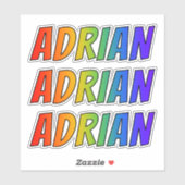 Voornaam "ADRIAN" w / Fun Rainbow Coloring Sticker (Vel)