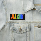 Voornaam "ALAN": Fun Rainbow-kleuren Naamplaatje (In situ)