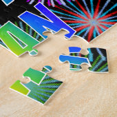 Voornaam "ALAN", geun "HAPPY BIRTHDAY" Legpuzzel (Zijkant)