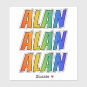 Voornaam "ALAN" w / Fun Rainbow Coloring Sticker (Vel)