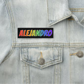Voornaam "ALEJANDRO": Fun Rainbow-kleuren Naamplaatje (In situ)