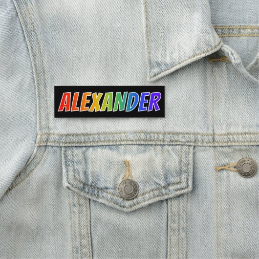 Voornaam "ALEXANDER": Fun Rainbow-kleuren Naamplaatje (In situ)