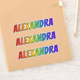 Voornaam "ALEXANDRA" met de Kleuring van de Sticker