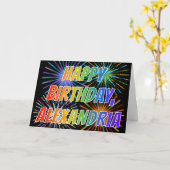 Voornaam "ALEXANDRIA" Fun "HAPPY BIRTHDAY" Kaart (Gele Bloem)