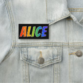 Voornaam "ALICE": Fun Rainbow-kleuren Naamplaatje (In situ)