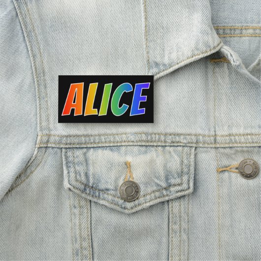 Voornaam "ALICE": Fun Rainbow-kleuren Naamplaatje (In situ)