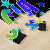 Voornaam "ALICIA", geun "HAPPY BIRTHDAY" Legpuzzel (Zijkant)